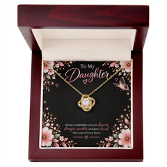 To My Daughter - Love Knot Necklace