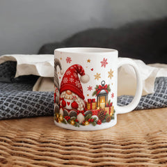 Christmas Gnome Trio – Cozy Hot Cocoa Ceramic Mug