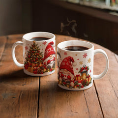 Christmas Gnome Trio – Cozy Hot Cocoa Ceramic Mug