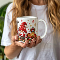 Christmas Gnome Trio – Cozy Hot Cocoa Ceramic Mug