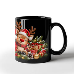 Santa & Friends – Magical Christmas Ceramic Mug Black