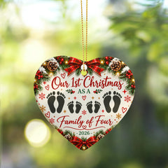 Ceramic Heart - 1st Christmas Family of 4